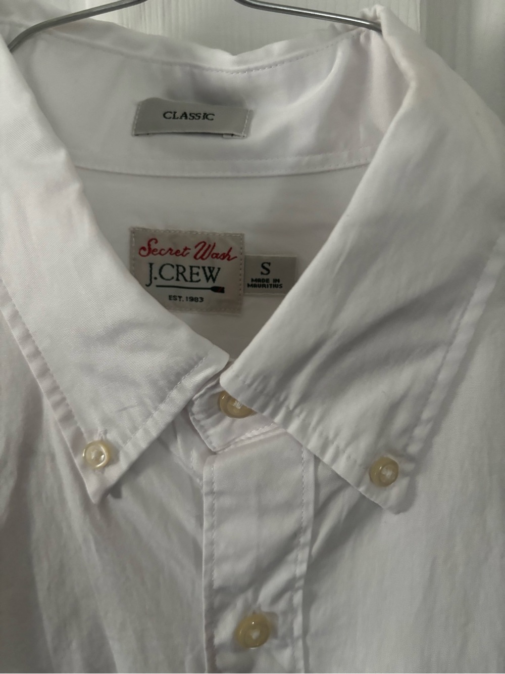 J. Crew Secret Wash Cotton Poplin White Button-Down Shirt - Picture 7 of 7